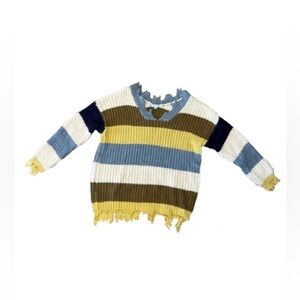 She + Sky Women’s Multicolor Knit Sweater Distressed features Size Small/Medium
